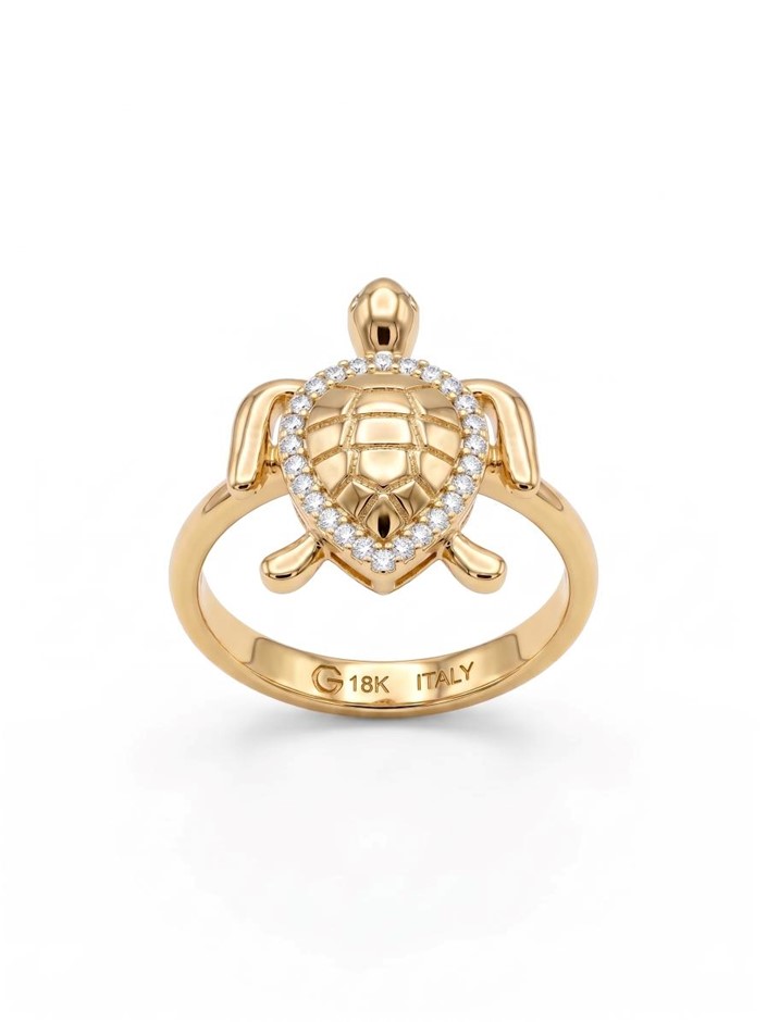 18K/Italy Gold Filled Ring -(stamped 18K/Italy)-Warranty Quality-Bonus Gift