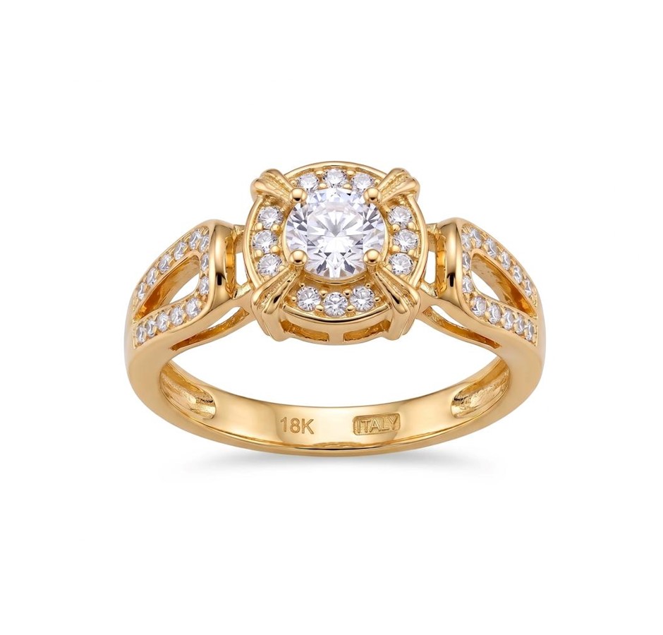 18K/Italy Gold Filled Ring -(stamped 18K/Italy)-Warranty Quality-Bonus Gift