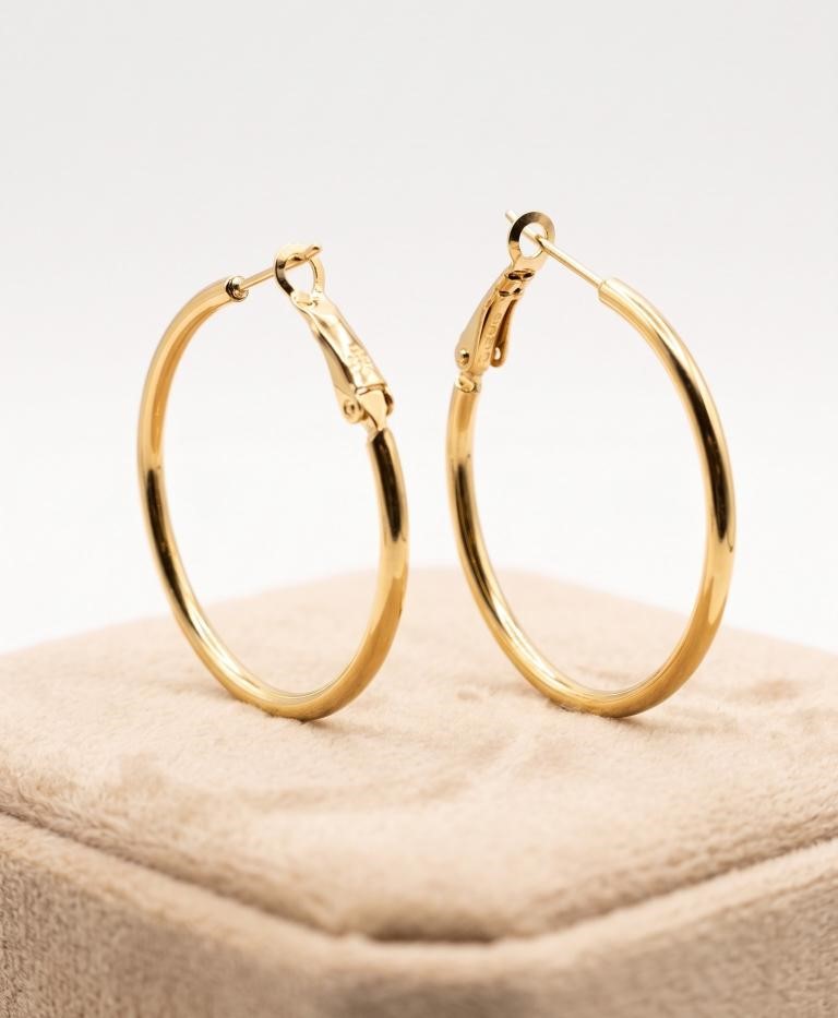 18K/Italy Gold Bonded Earring -(stamped 18K/Italy)-Warranty Quality