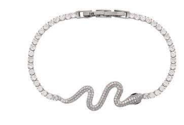 18k white Gold Filled bangle -(stamped 18K)-