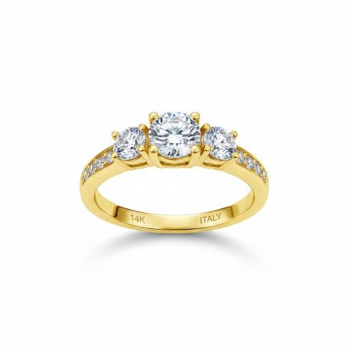 14K/Italy 1.5ctw Yellow Gold Bonded Ring(stamped)Warranty Quality-6US