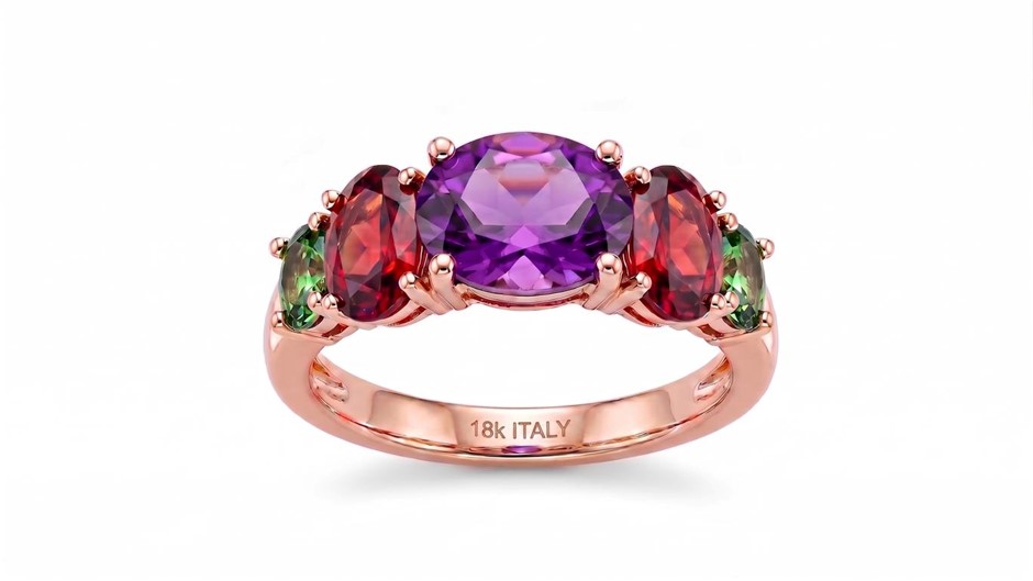18K/Italy 3.5ctw Oval Cut Yellow Gold Bonded Ring(stamped) 8US