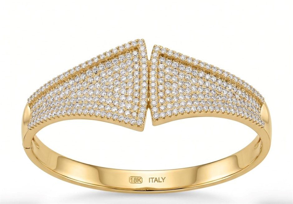 18K/ITALY Yellow Gold Bonded bangle -(stamped 18K/Italy)