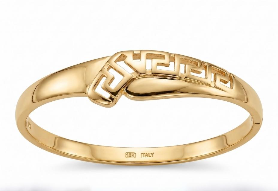 18K/ITALY Yellow Gold Bonded bangle -(stamped 18K/Italy)