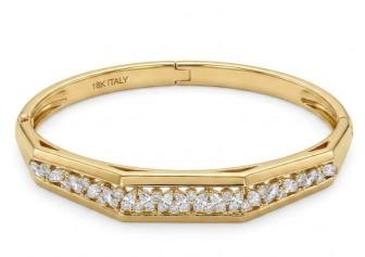 18K/ITALY Yellow Gold Bonded bangle -(stamped 18K/Italy)