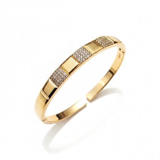 18K/ITALY Yellow Gold Bonded bangle -(stamped 18K/Italy)