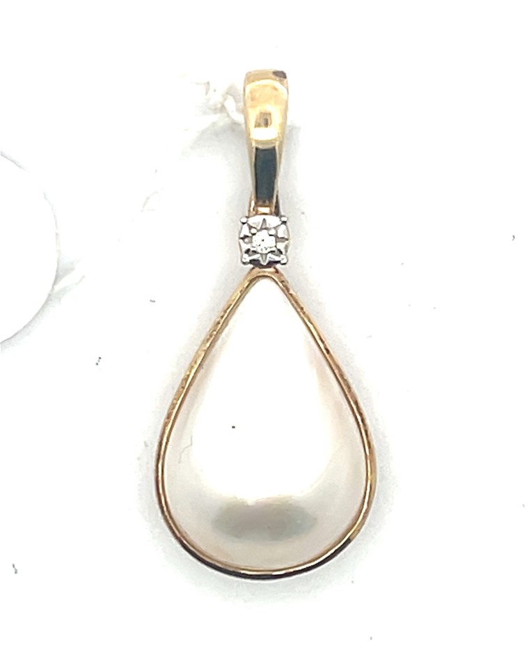 9Ct Yellow Gold Pearl Enhancer Pendant