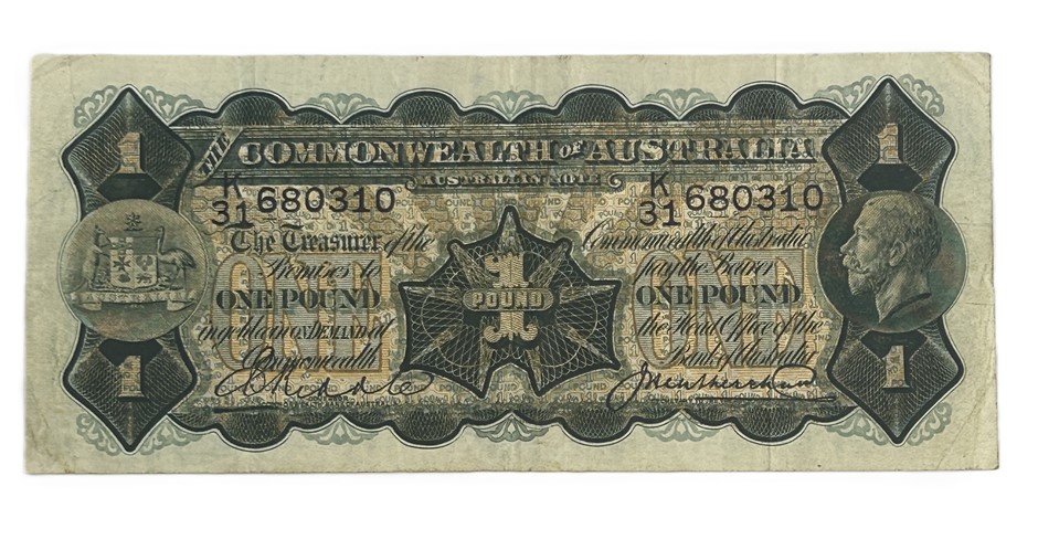 1923 Australian Commonwealth One Pound Banknote