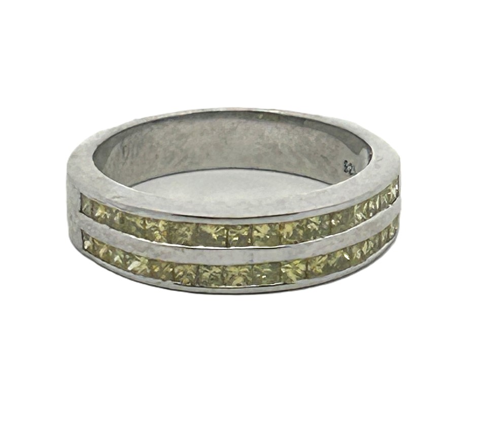 Sterling Silver Fancy Yellow Diamond Ring