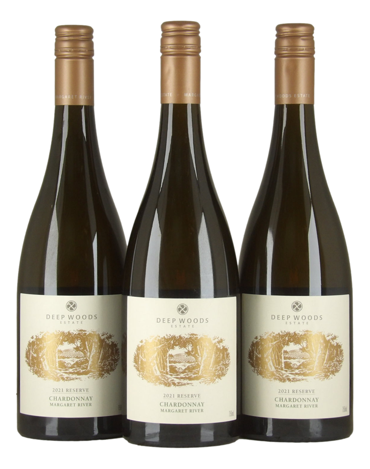 Deep Woods Estate Reserve Chardonnay 2021 (3x 750mL), Margaret River, WA.