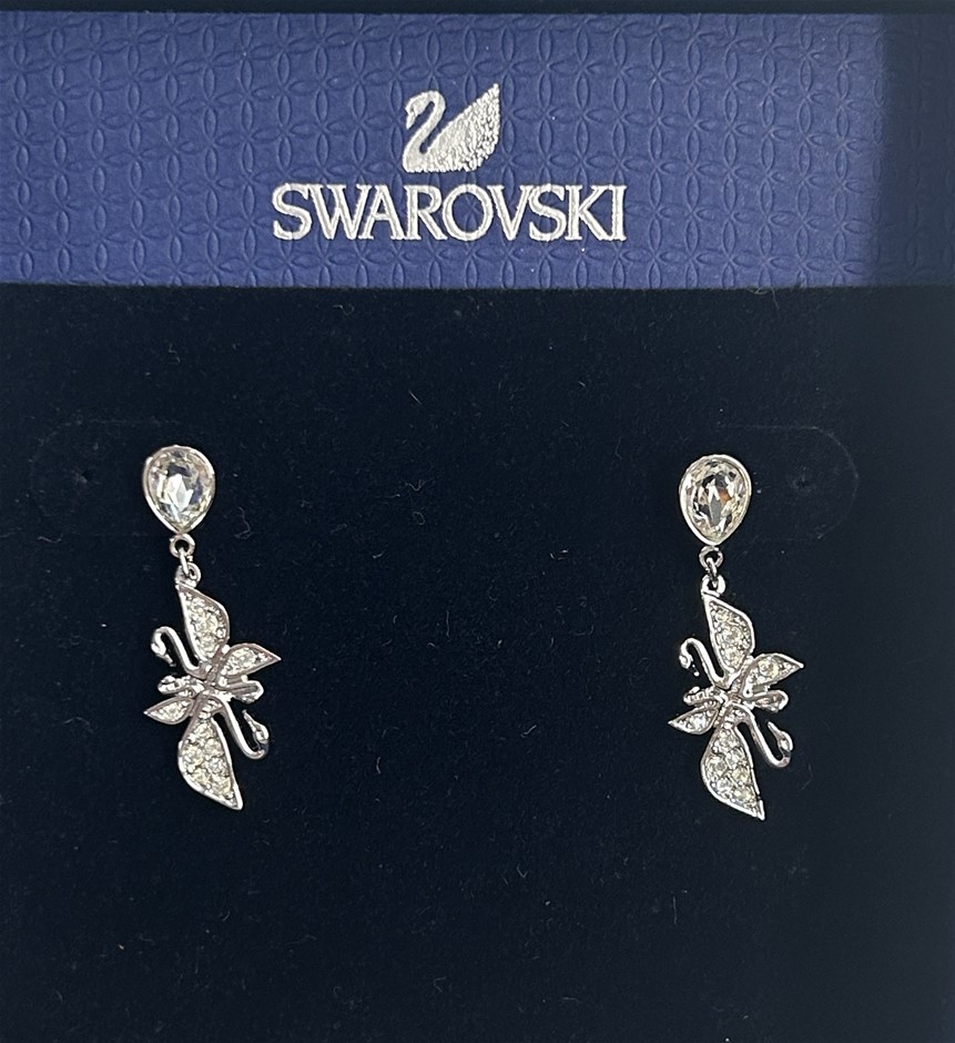 Swarovski Silver-Tone Drop Earrings