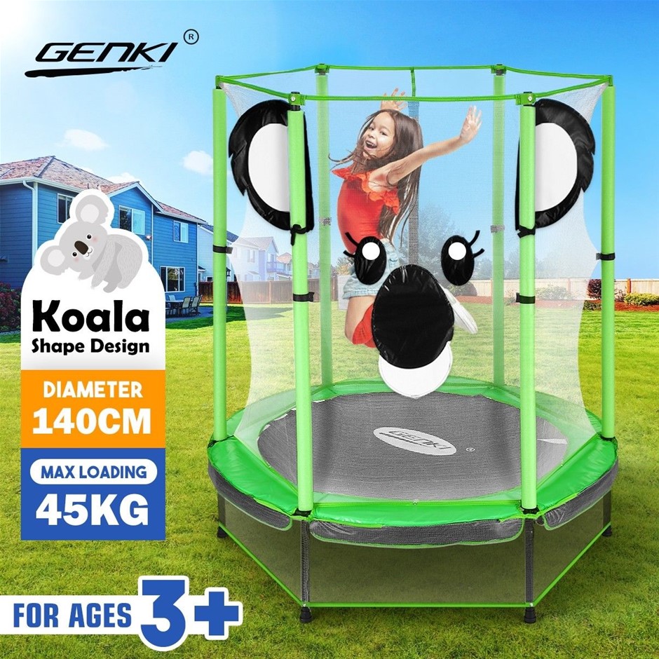 Genki 55in Kids Trampoline with Safety Enclosure Net