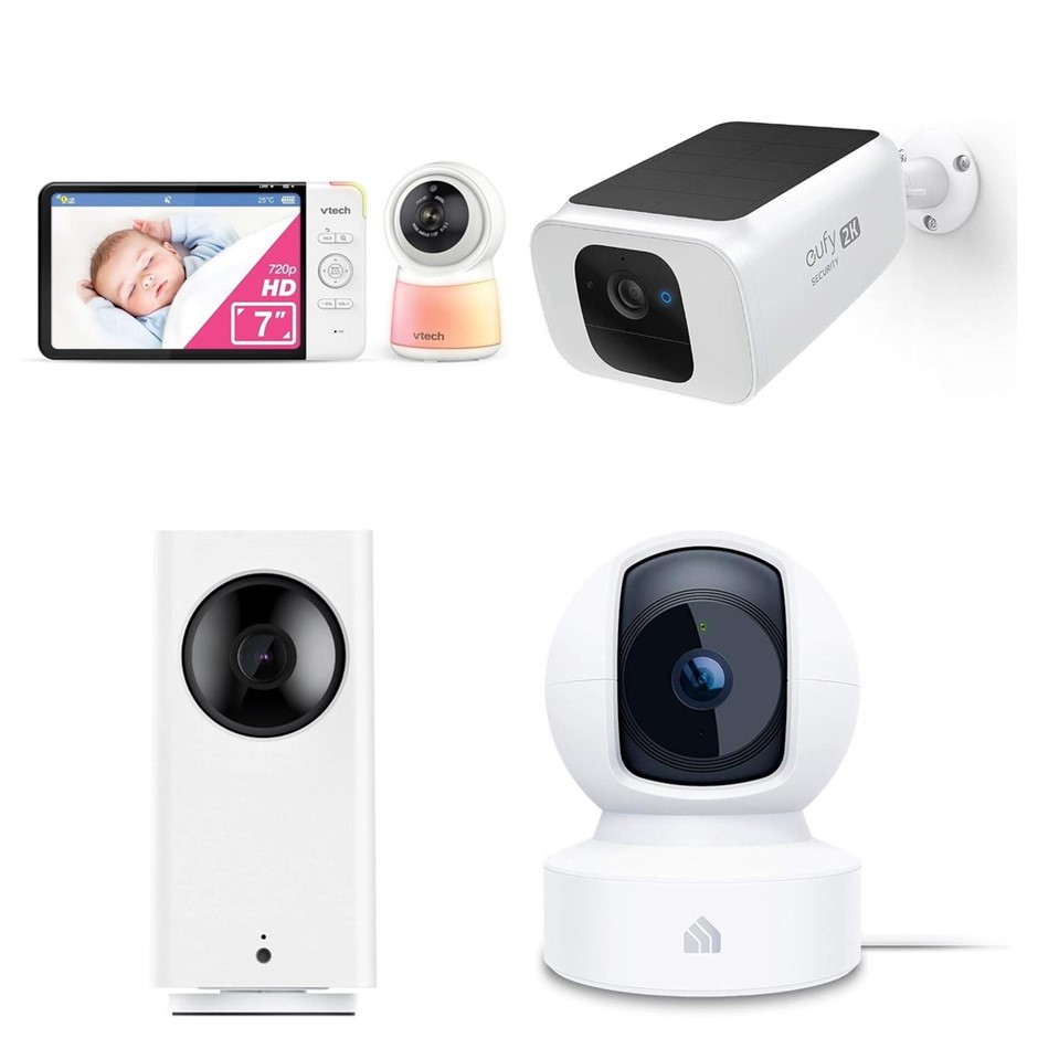 4 x Security Cameras. RRP -$700. 1 x VTECH RM7754HDV2 7" Baby Monitor. 1 x