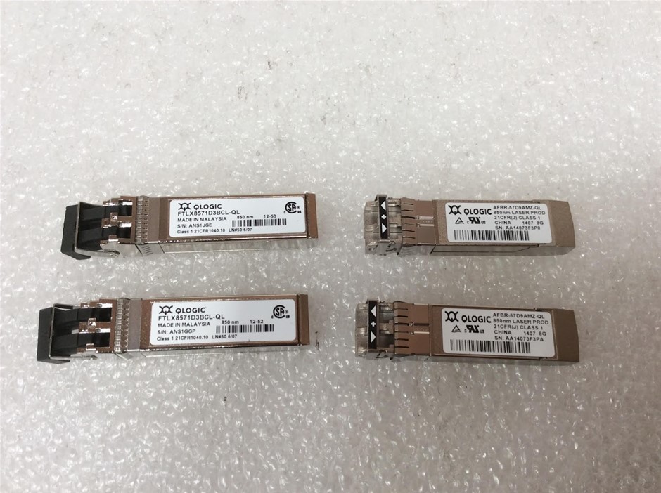 QLogic FTLX8571D3BCL-QL & AFBR-57D9AMZ-QL 8G SFP+ Transceiver (Lot of 4)