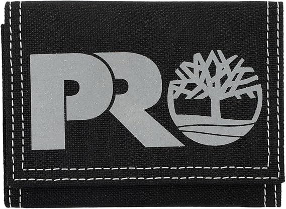TIMBERLAND PRO Men's Cordura Nylon RFID Trifold Wallet with ID Window, Blac