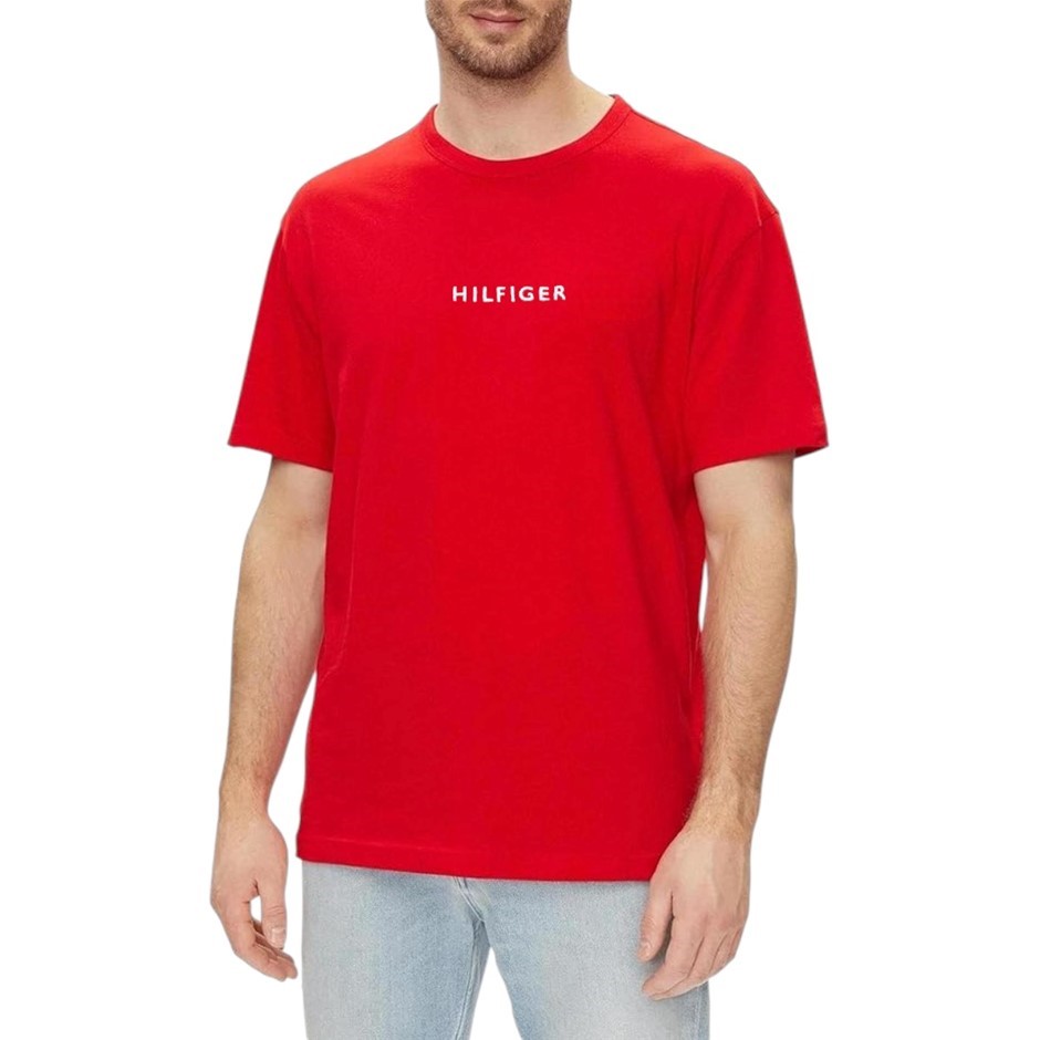 TOMMY HILFIGER Small Hilfiger SS Tee, Size M, 100% Cotton, Red (XLG), 43845