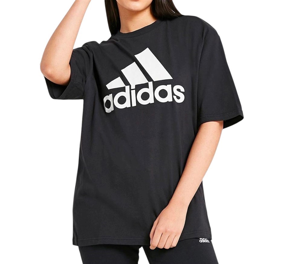ADIDAS Women's Big Logo (BL) BF Tee, Size AU S, 100% Cotton, Black/White, H