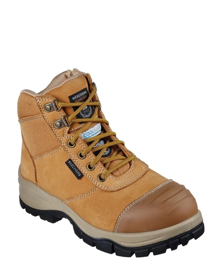 Skechers Women's Composite Toe Work Boot, Wheat, US 9.5