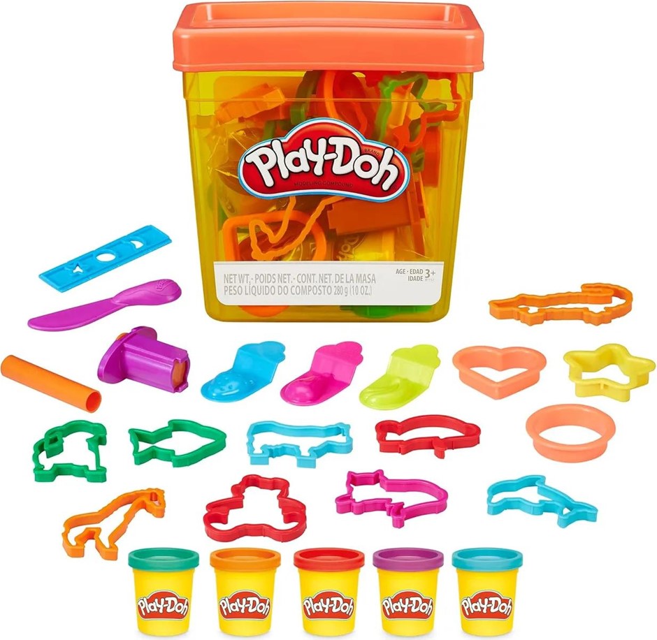 PLAY-DOH Fun Tub inc 5 Tubs of Dough and 18 acc - Creative Kids Toys - Ages