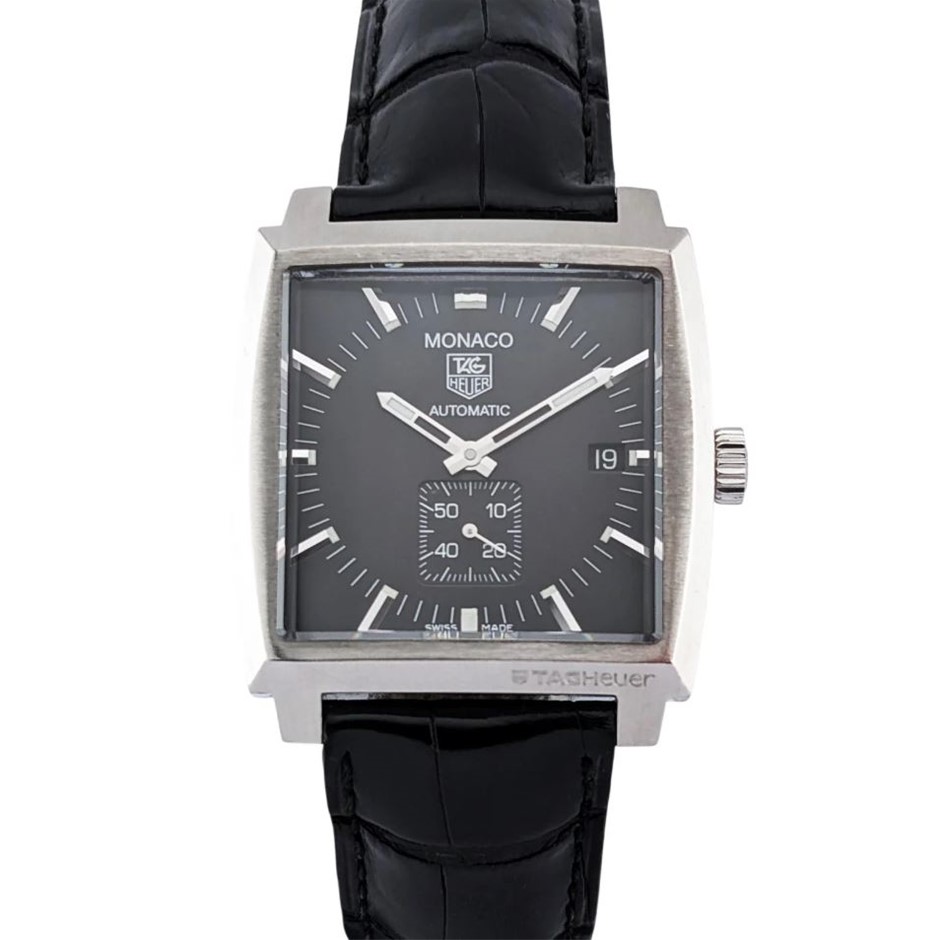 TAG HEUER MONACO CALIBRE 6 AUTOMATIC 37MM STAINLESS STEEL WW2110 BXO COA