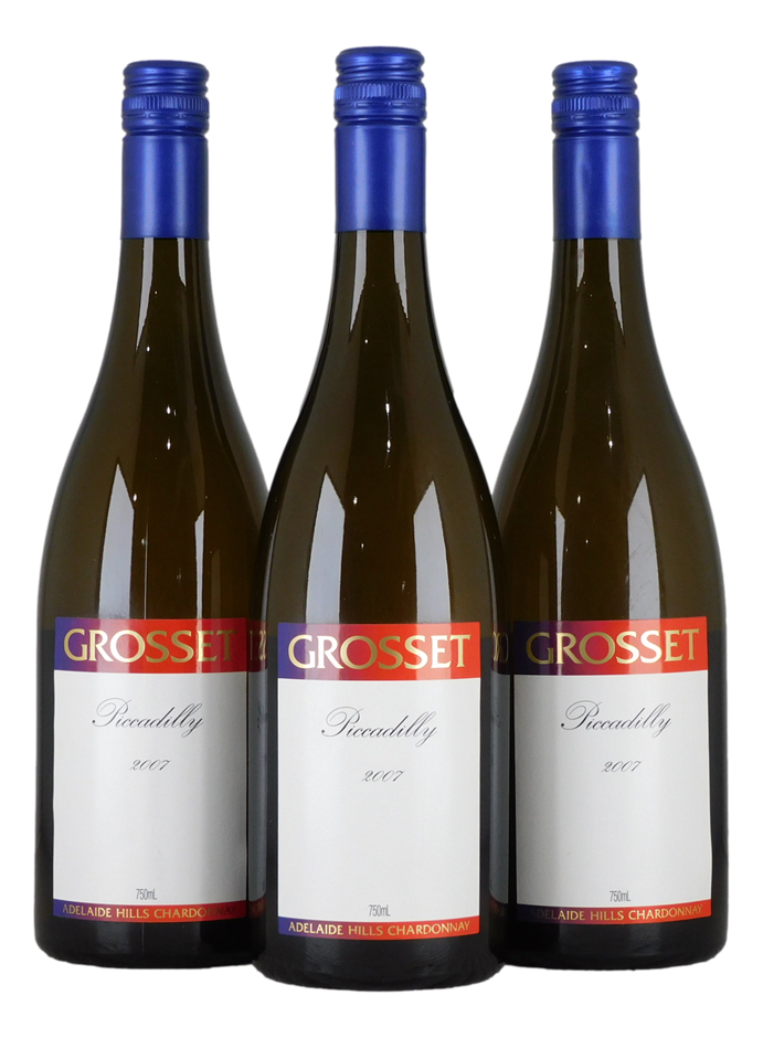Grosset Piccadilly Chardonnay 2007 (3x 750mL), Adelaide Hills, SA.