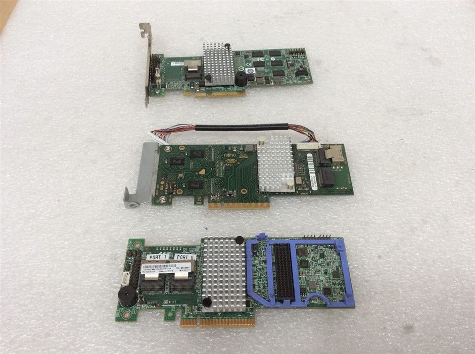 Fujitsu & LSI RAID Controller Cards (Lot of 3)