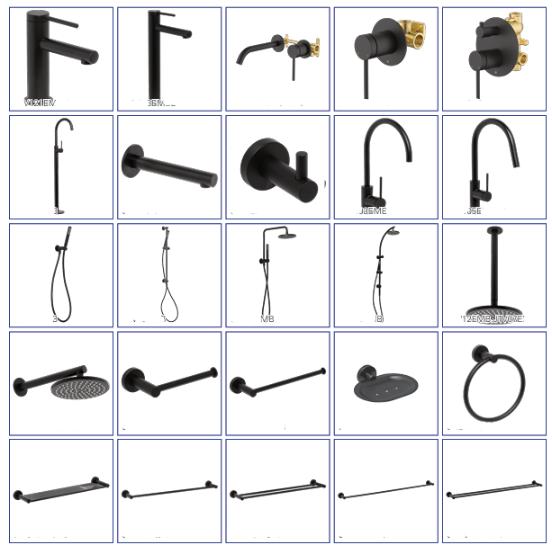 Bathroom Pack Matt Black 1