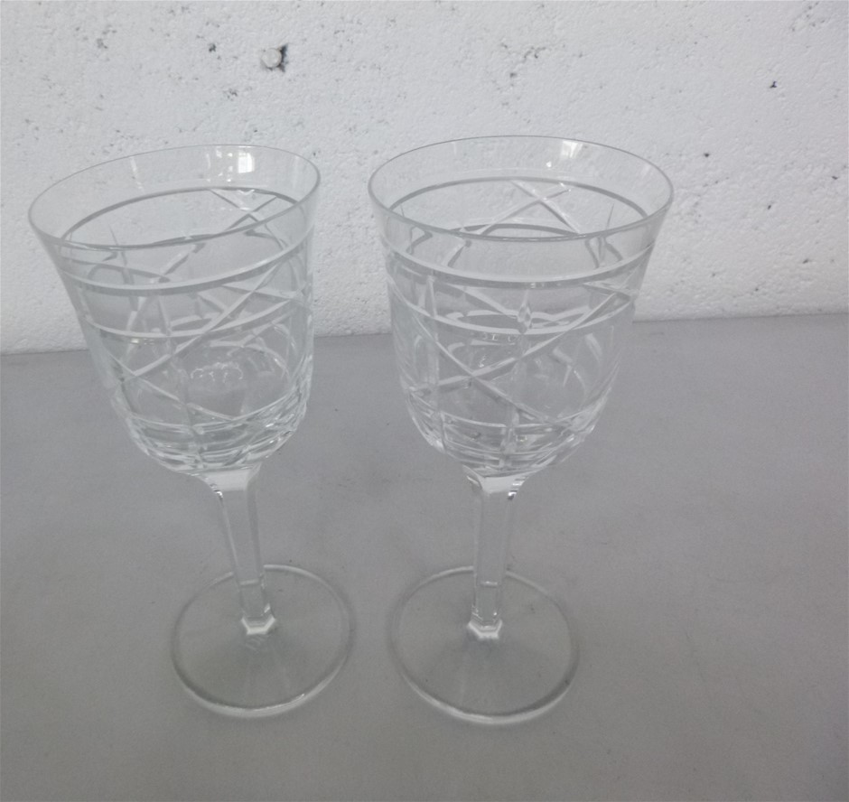 (2 Pack) Dior Wine Glass Crystal with Cannage Motif