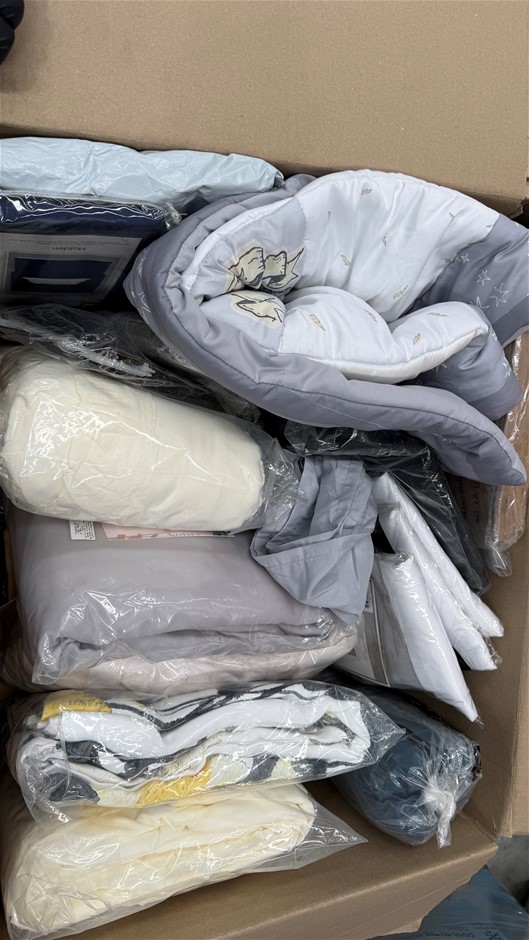Assorted Box of Curtains, Linen etc. NB: Items may not be in original packa