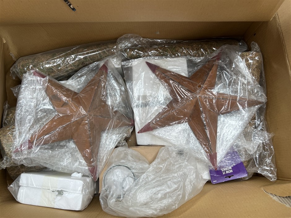 Assorted box Home Decorations. NB: Photo as is. Some Not in Original Packag