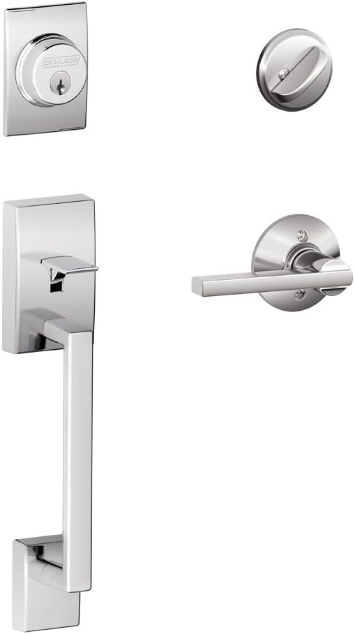 CENTURY Single Cylinder Handleset and Latitude Lever, Bright Chrome (F60 CE