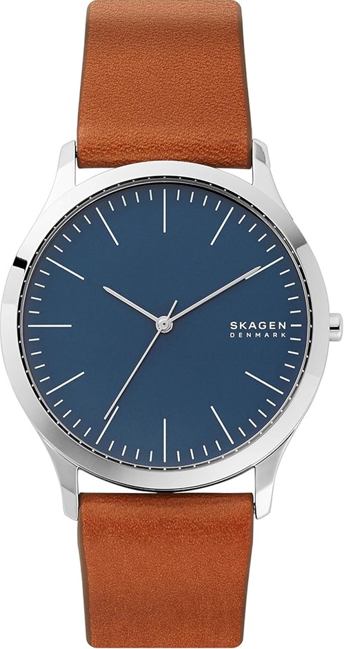 Skagen Signatur Minimalist Men's Watch with Leather Band NB: needs battery