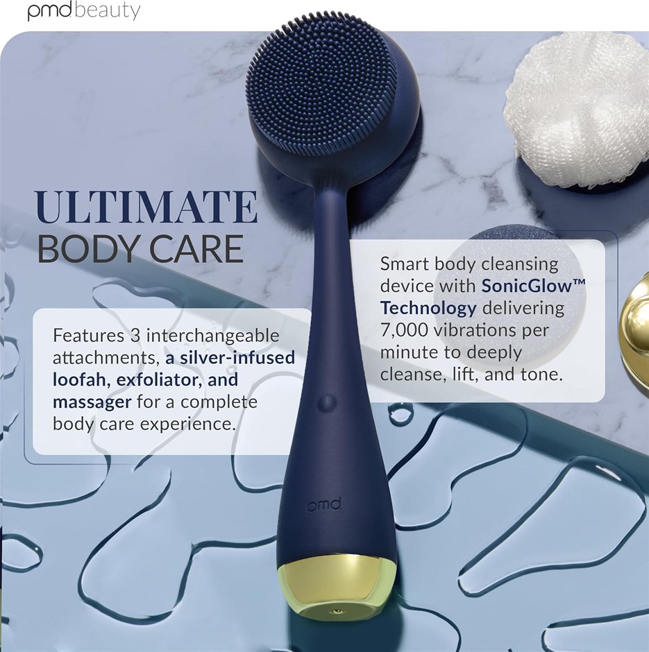 PMD Clean Body - Smart Body Cleansing Device with Silicone Brush & Three In