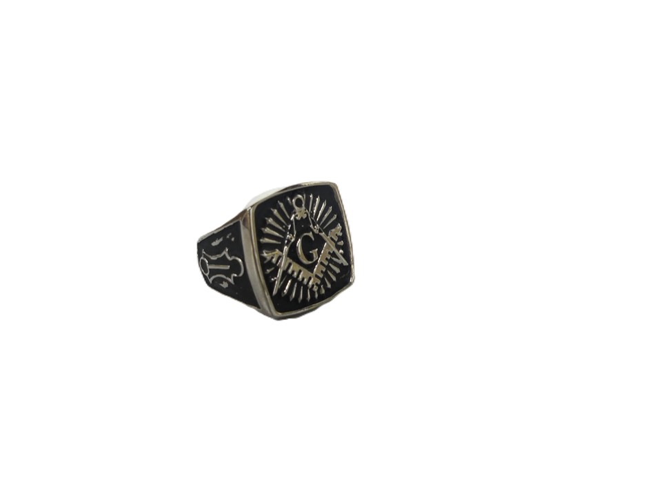 Silver Tone Men`s Signet Ring