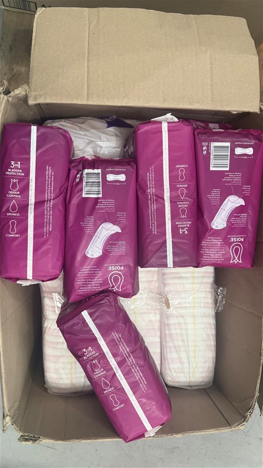 Box of Baby Nappies and Womens Hygiene Items. NB: May not be in original pa