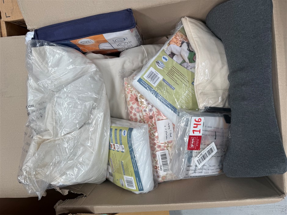 Assorted Box of Bedding, Linen etc. NB: Items may not be in original packag