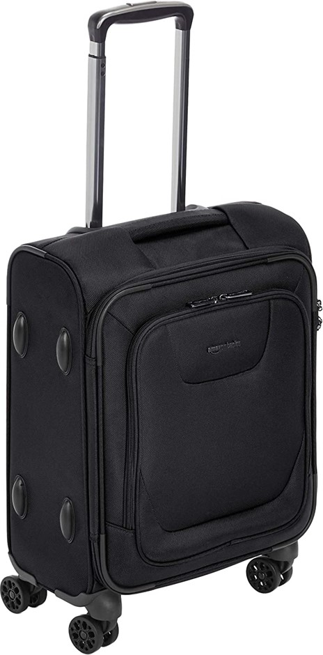 AMAZONBASICS Premium Expandable Softside Carry On Spinner Luggage Case with