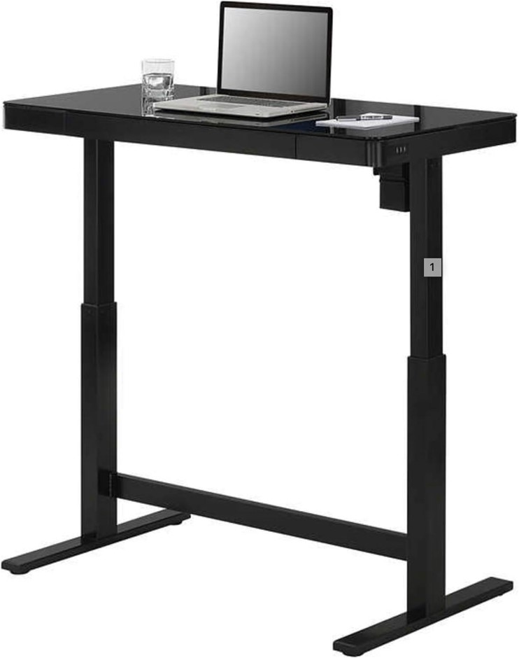 TRESANTI Adjustable Height Desk, Range 75-119.4cm, Black. NB: Table Top is