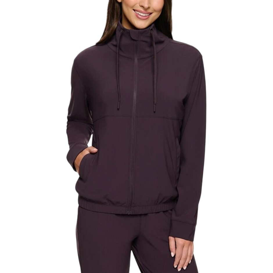 SIGNATURE Women's Active Zip Jacket, Size S, Dark Purple. Buyers Note - Di