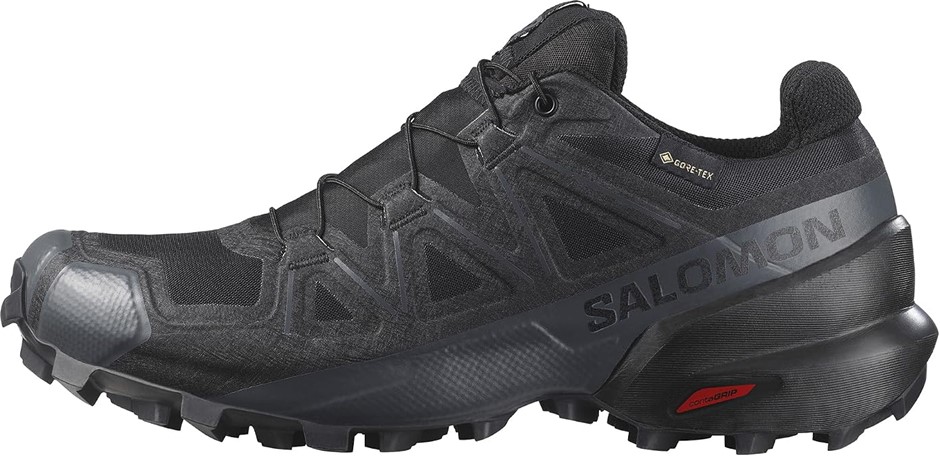 SALOMON Women's Speedcross 5 GTX Trail Hiking Shoe, US8.5/UK7, Black/Black/