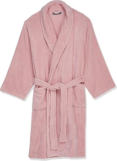 BAMBURY Unisex Microplush Bathrobe, Size M/L, Blush. Buyers Note - Discoun