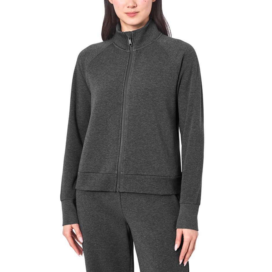 MONDETTA Women's Fleece Zip Jacket, Size S, Dark Charcoal (Black). Buyers