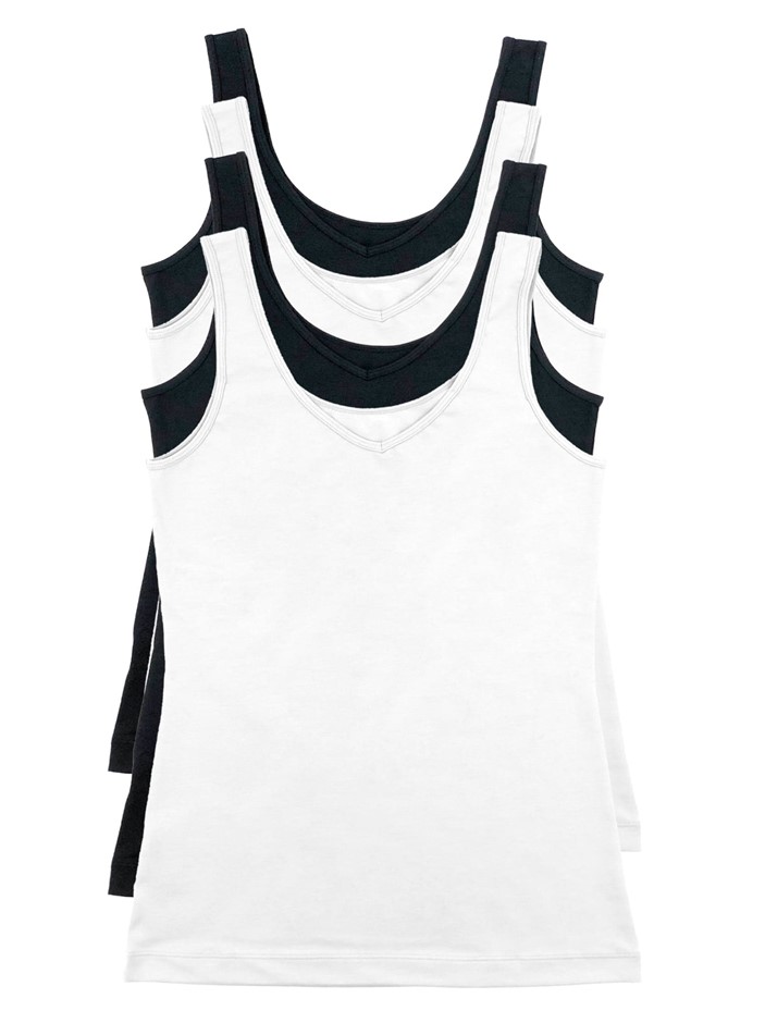 4 x JEZEBEL Reversible Tanks, Size XL, Cotton/Modal, Assorted Colours. NB: