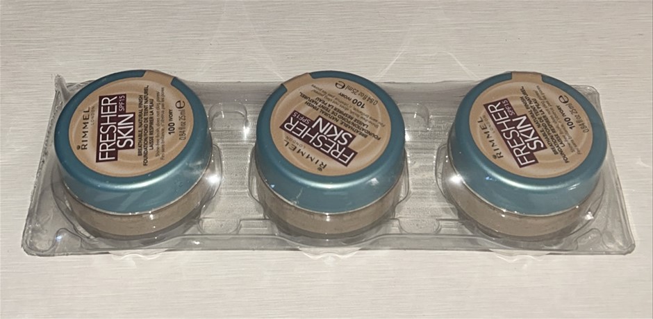 3x RIMMEL Fresher Skin Foundation (100 Ivory)