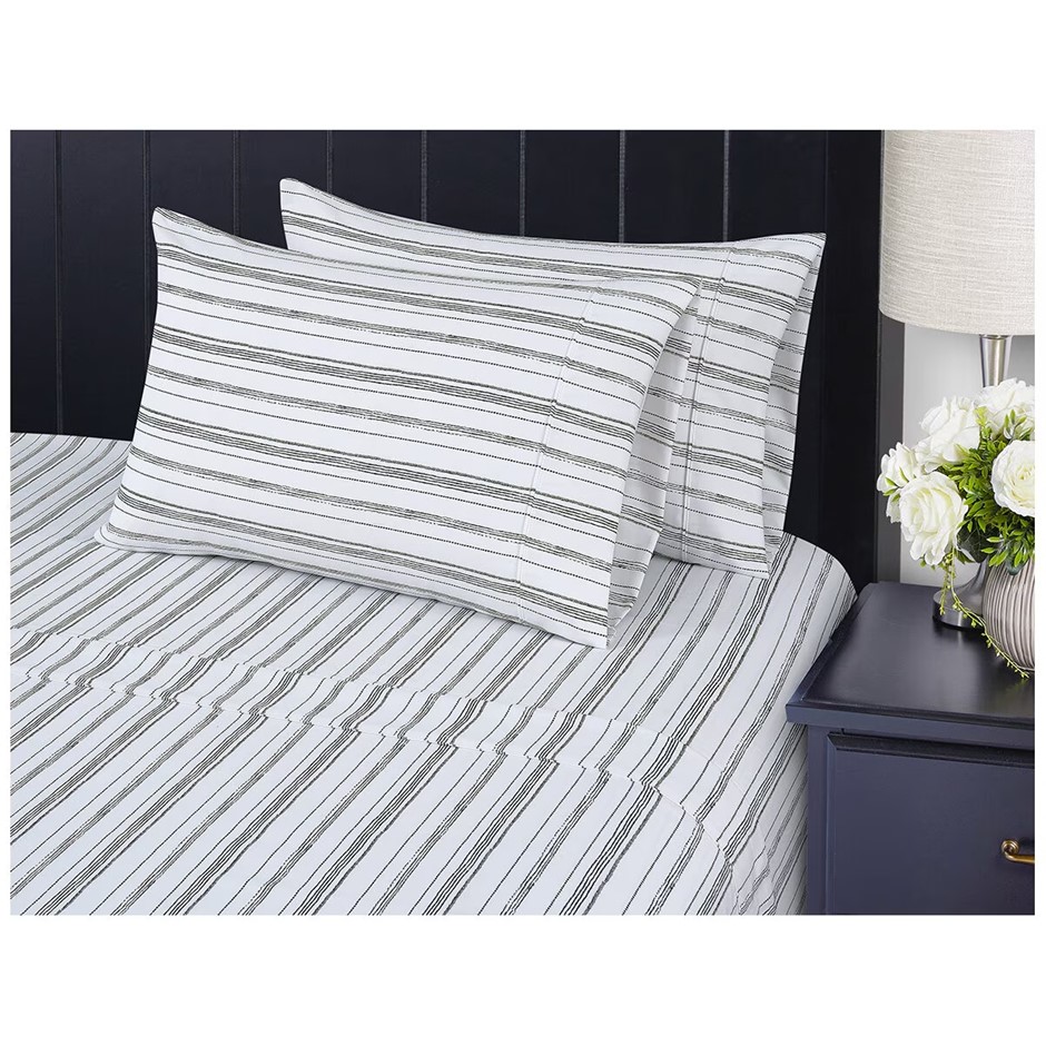 SOUTH POINT 6pc Sheet Set, King, Bohemian Stripe.