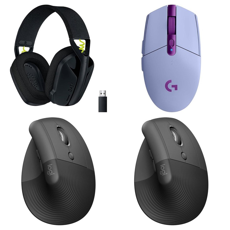 4 x LOGITECH Wireless Gaming Accessories. RRP -$400. 1 x LOGITECH G435 Ligh