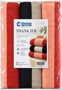 Linen Mille 3-Pack 100% Cotton Velour Cabana Stripe Bath Towels (75 x 150cm