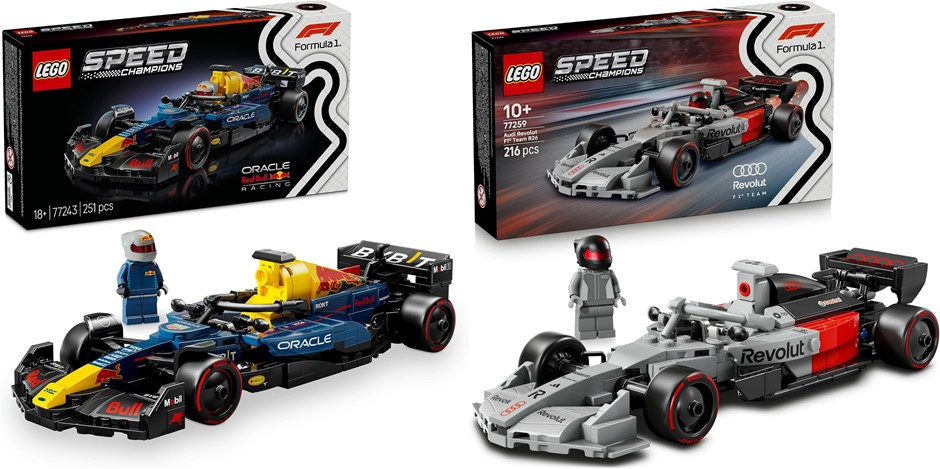 2 x LEGO Speed Champions F1 Race Cars: Oracle Red Bull Racing RB20 & Audi R