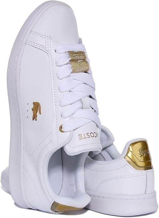 Lacoste Women's Carnaby Pro 123 5 SFA Sneaker, White/Gold, 7 US