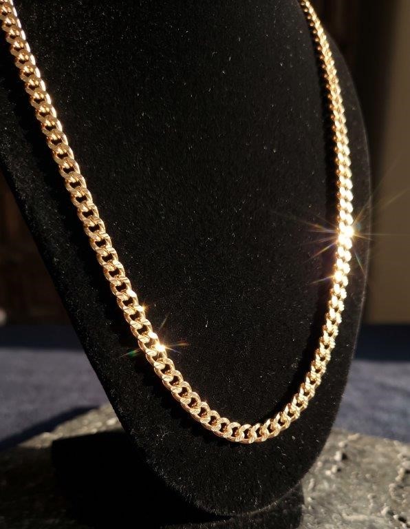 18k Italy Stamped Yellow Gold Bonded Chain-Quality Guarantee-60cm-Bonus
